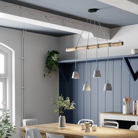 Lucande Asta Pendelleuchte mit Betonschirmen