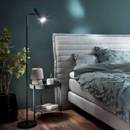 Dimmbare LED Stehleuchte Stina in Schwarz