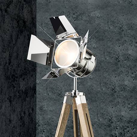 Lampe sur pied moderne Evy en bois