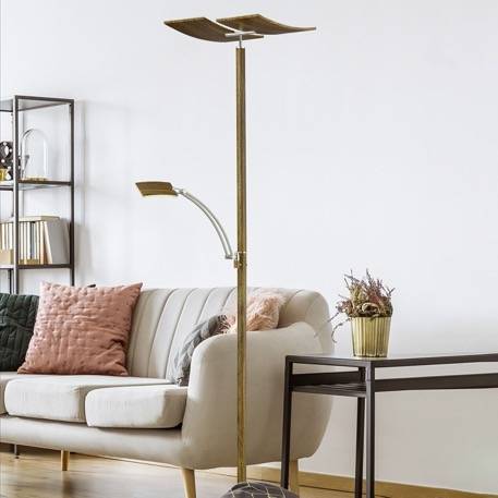 B Leuchten Duo LED Stehleuchte mit Dimmer