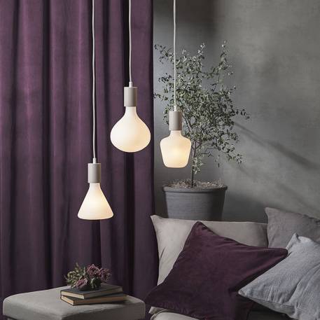 Sivá zásuvka E27 Slim s káblom