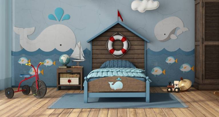 Tapis Antidérapant Enfant Motif Océan - 120x160 Cm, Doux Et Facile à Nettoyer, Idéal Pour Chambre Et Aire De Jeu