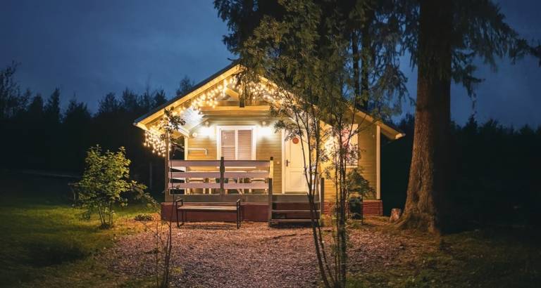 Garden house in the light