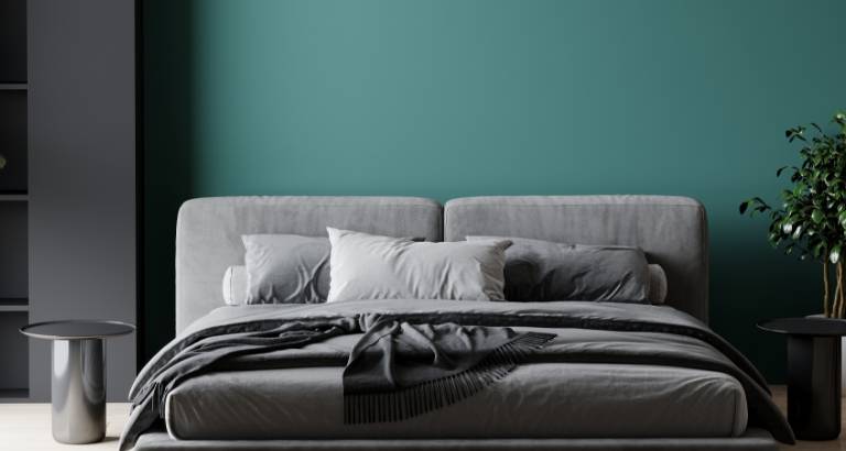 Hálószoba zöld szürke