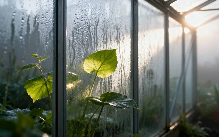 Kondensscheibe im Gartenhaus