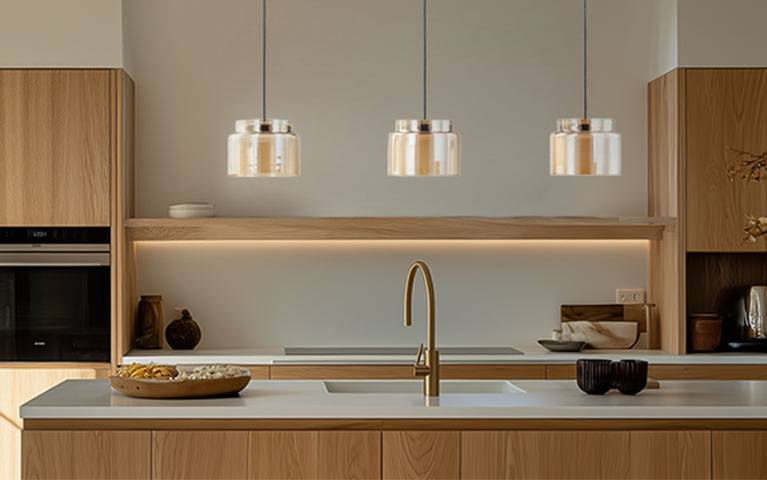 Concepto de iluminación para la cocina