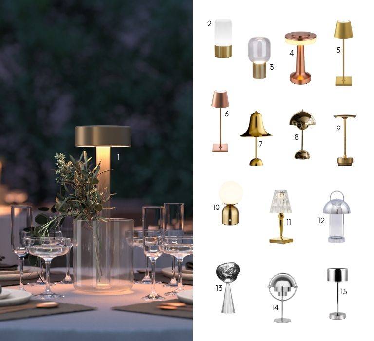 Tragbares Licht im Metallic-Flair