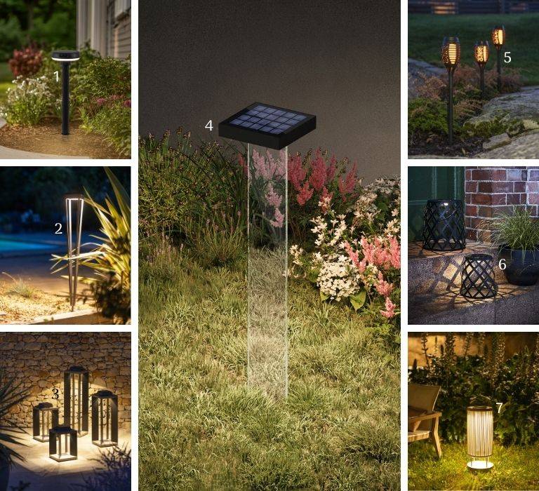 Solarlampen für das Blumenbeet