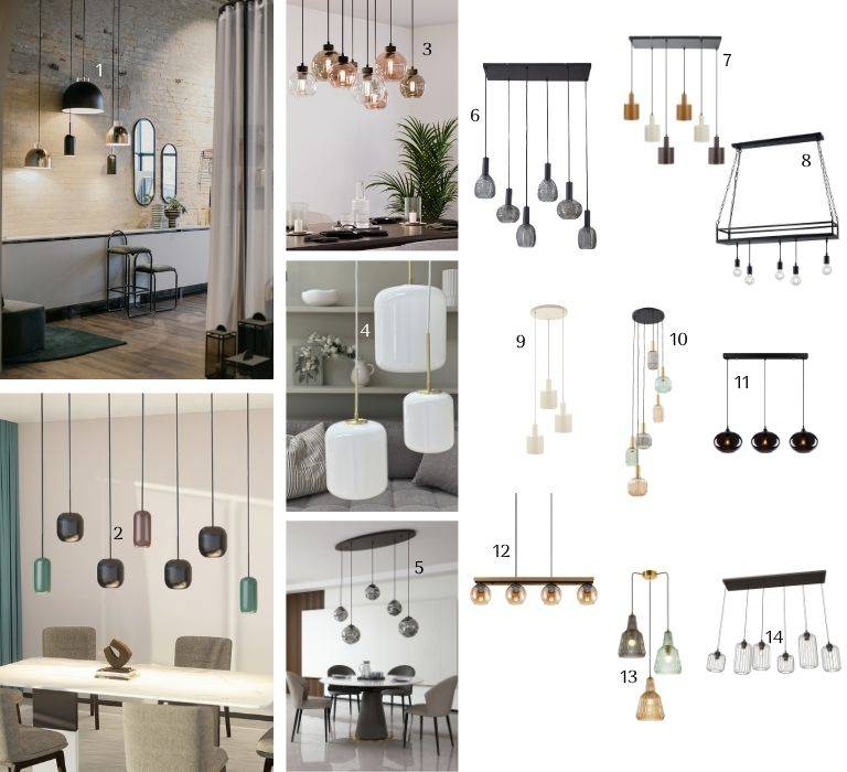 Cluster-Leuchten im Mid-Century-Chic