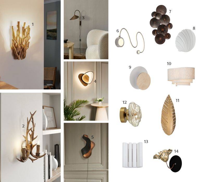 Apliques de pared con asimetría relajante