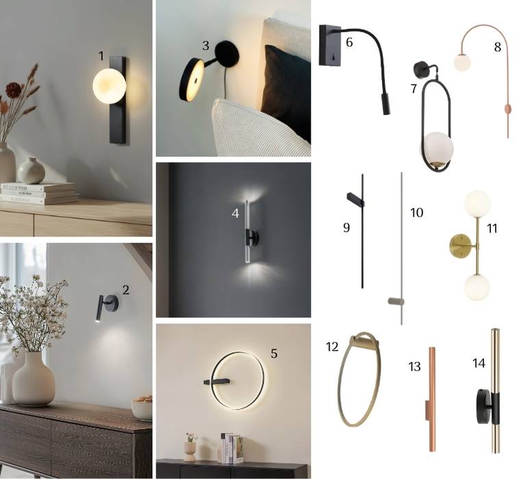 Lámparas de pared: sutiles y definidoras de ambientes