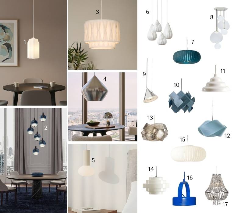 Pendelleuchten: Schwebende Eleganz in Weiß & Eisblau