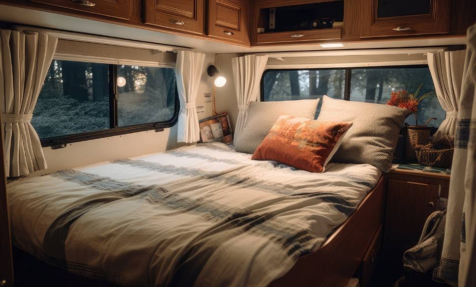 Schlafzimmer im Wohnwagen