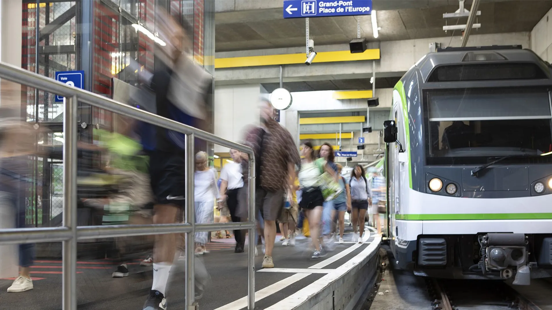 Flon ist ein Hauptknotenpunkt des öV in der Stadt Lausanne. Im Bild: die Haltestelle der Lausanne-Echallens-Bercher-Bahn (LEB). © Transports publics de la région lausannoise