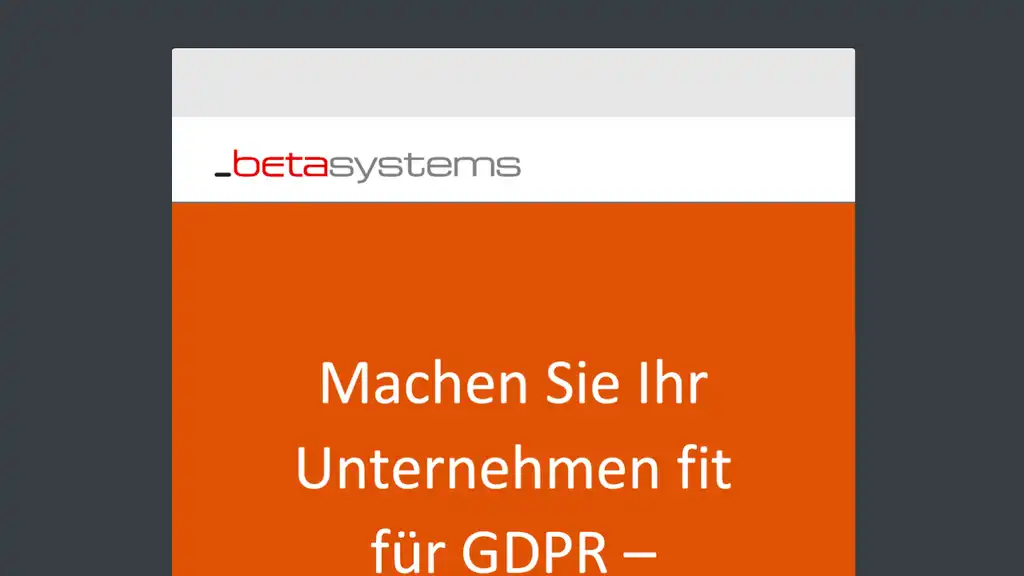 Beta Systems Whitepaper Machen Sie Ihr Unternehmen fit für die DSGVO DE Cover