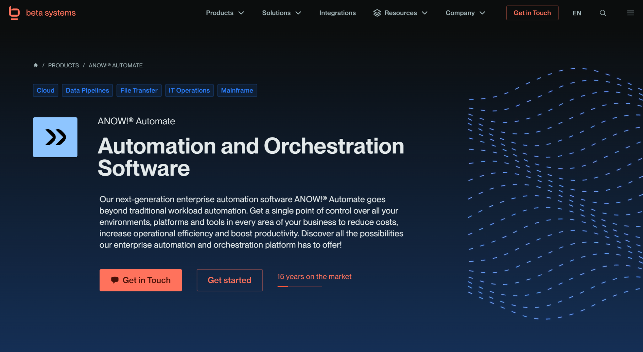 Beta Systems ANOW! Automate ANOW! Automate website screenshot