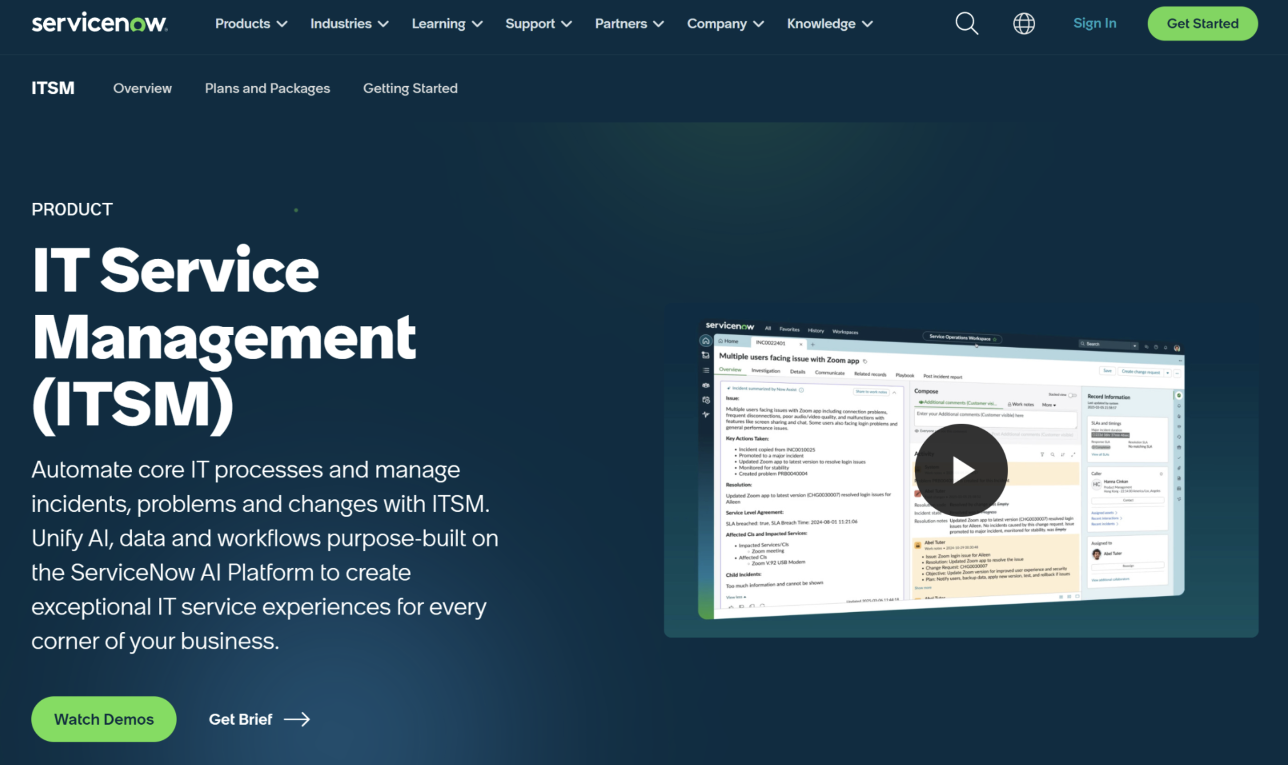servicenow it service management servicenow it service management website screenshot