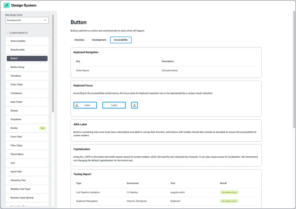 Komponentenbibliothek im Beta Design System