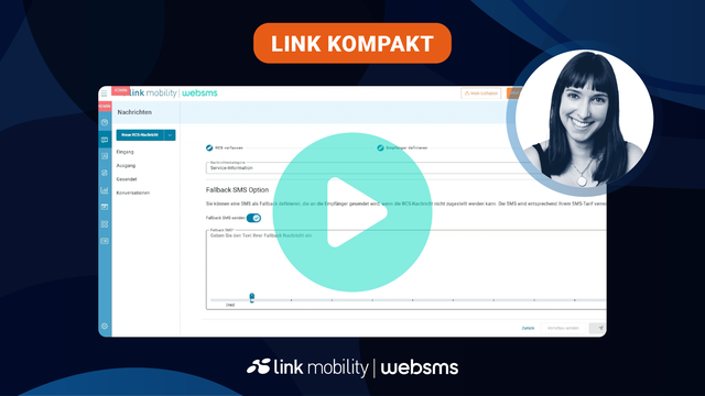 Video-Screenshot aus dem LINK KOMPAKT Webinar  zum Thema Mix & Match – SMS, WhatsApp, RCS und Voice clever kombinieren