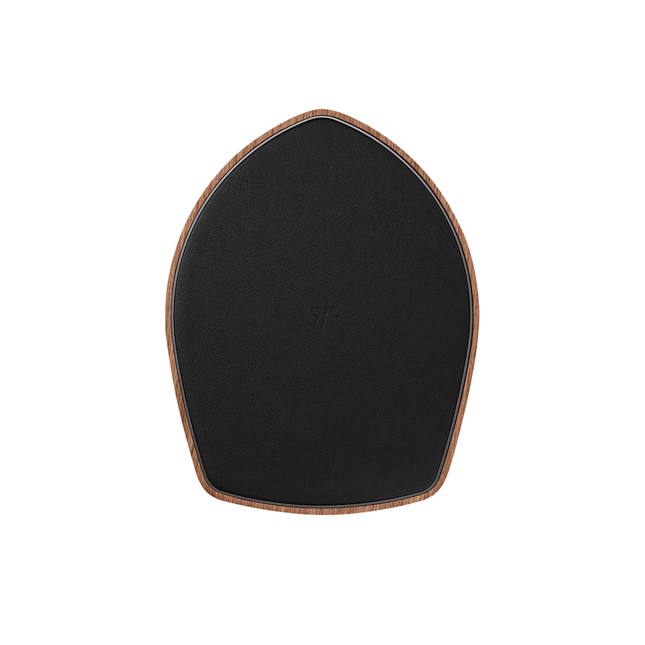 A top view of the Sonus faber Duetto wireless speaker, featuring the iconic lute shape.