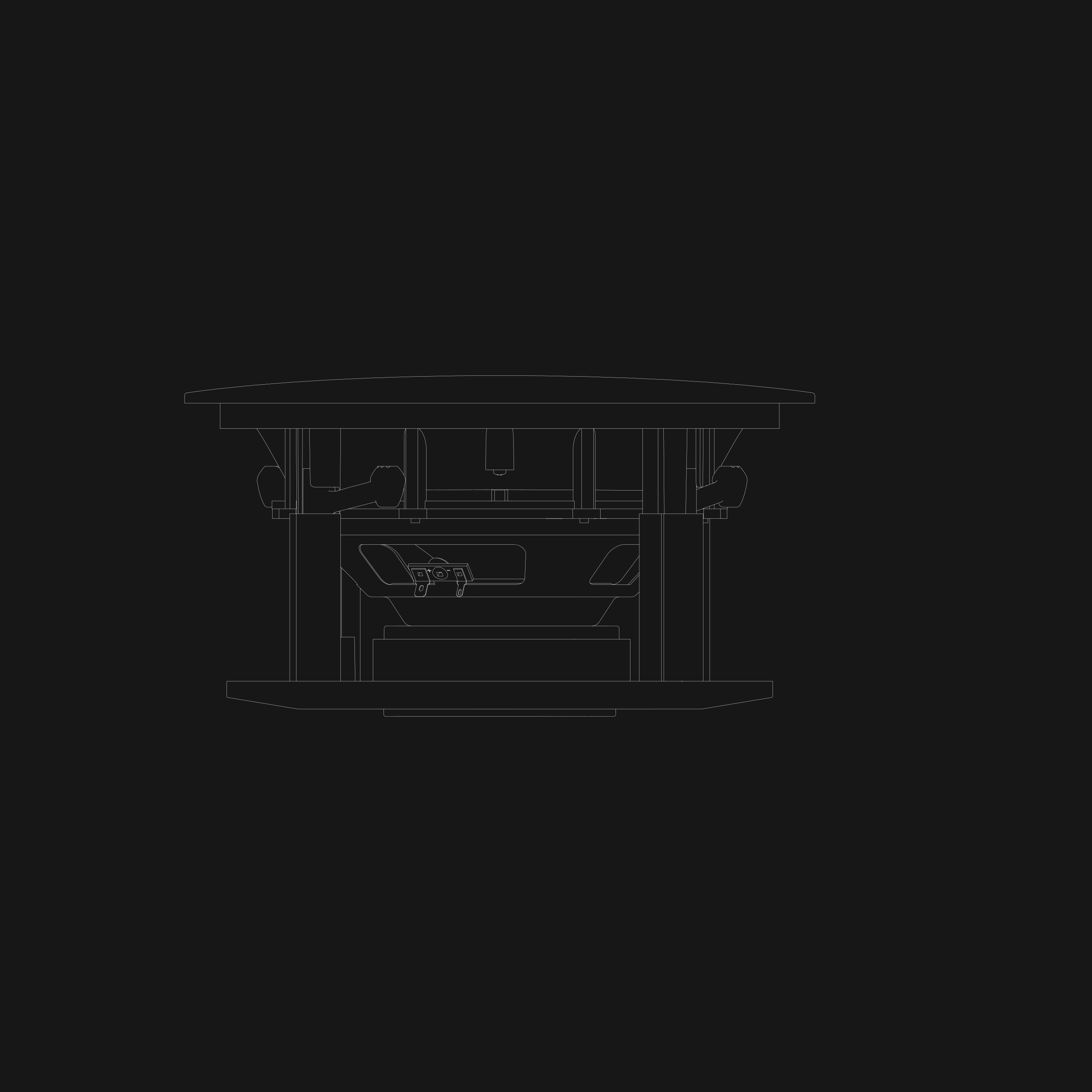 Top-down monochromatic technical drawing: Sonus faber Palladio PC-582 in-ceiling system, intricate details revealed.