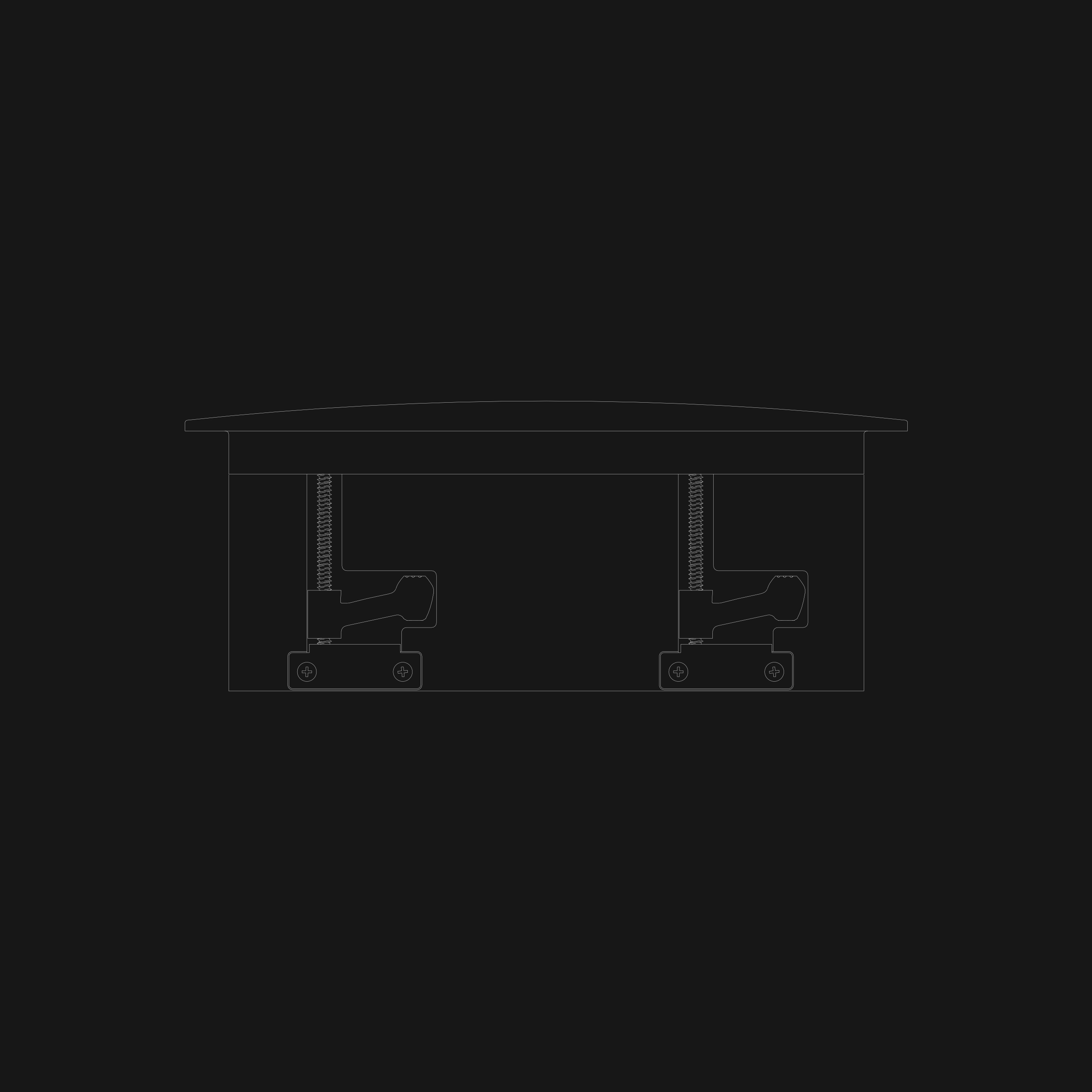Monochromatic side view technical drawing: Sonus faber PL-664 in-wall speaker, revealing sleek design details.