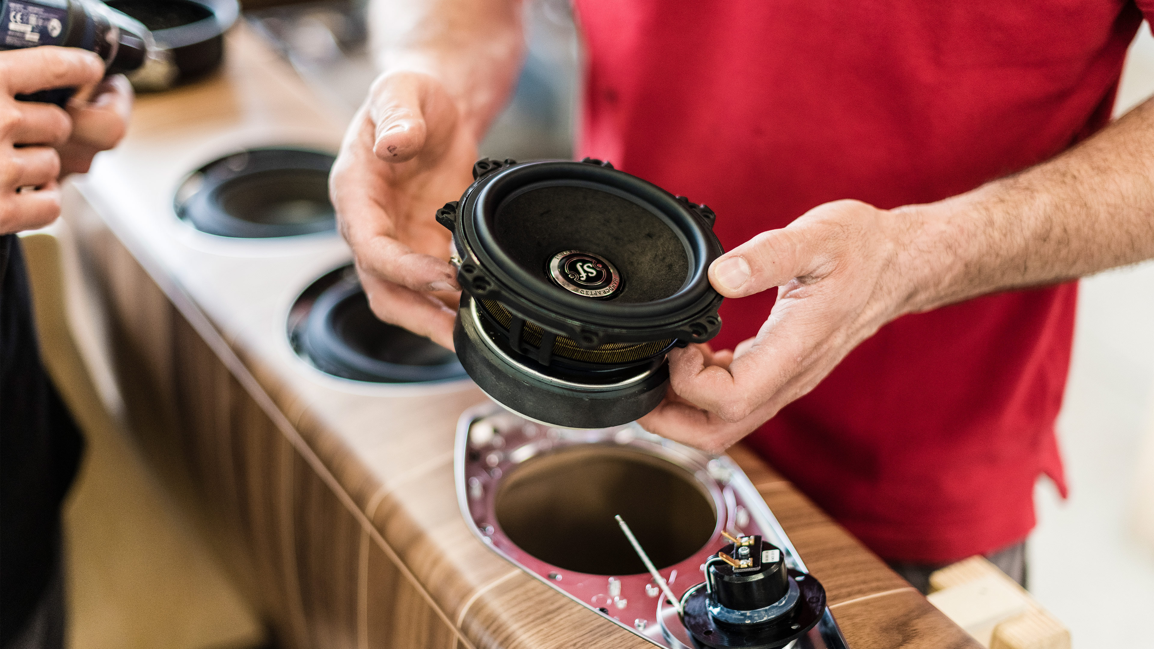 Italian artisan meticulously handcrafts a speaker from Sonus faber's Olympica Nova Collection.