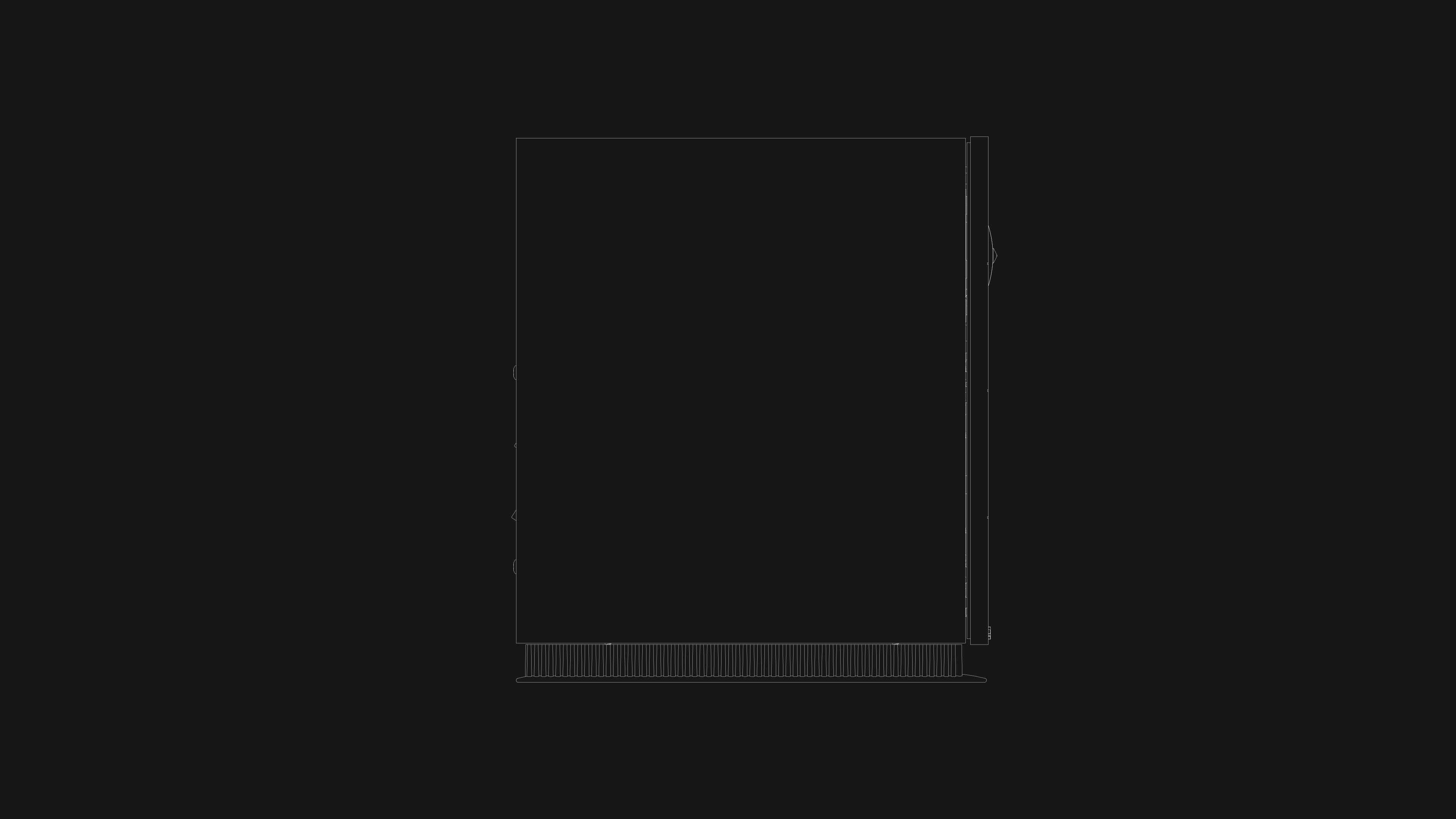 Monochromatic technical drawing of the Sonus faber Lumina II Amator bookshelf speaker, showcasing its sleek design.