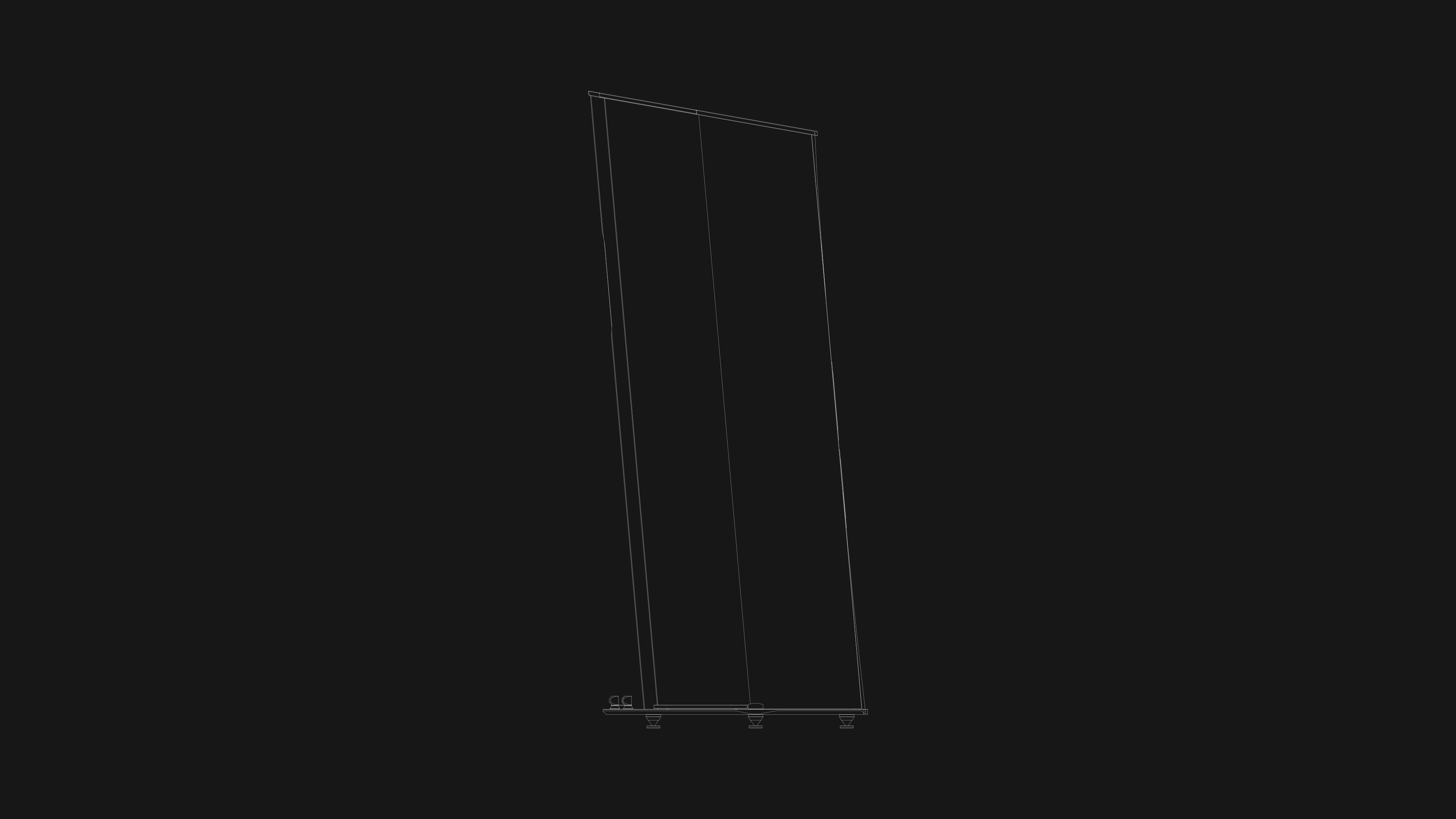 Side black and white tech drawing of the Sonus faber Il Cremonese Ex3me speaker, showcasing its clean and elegant design.