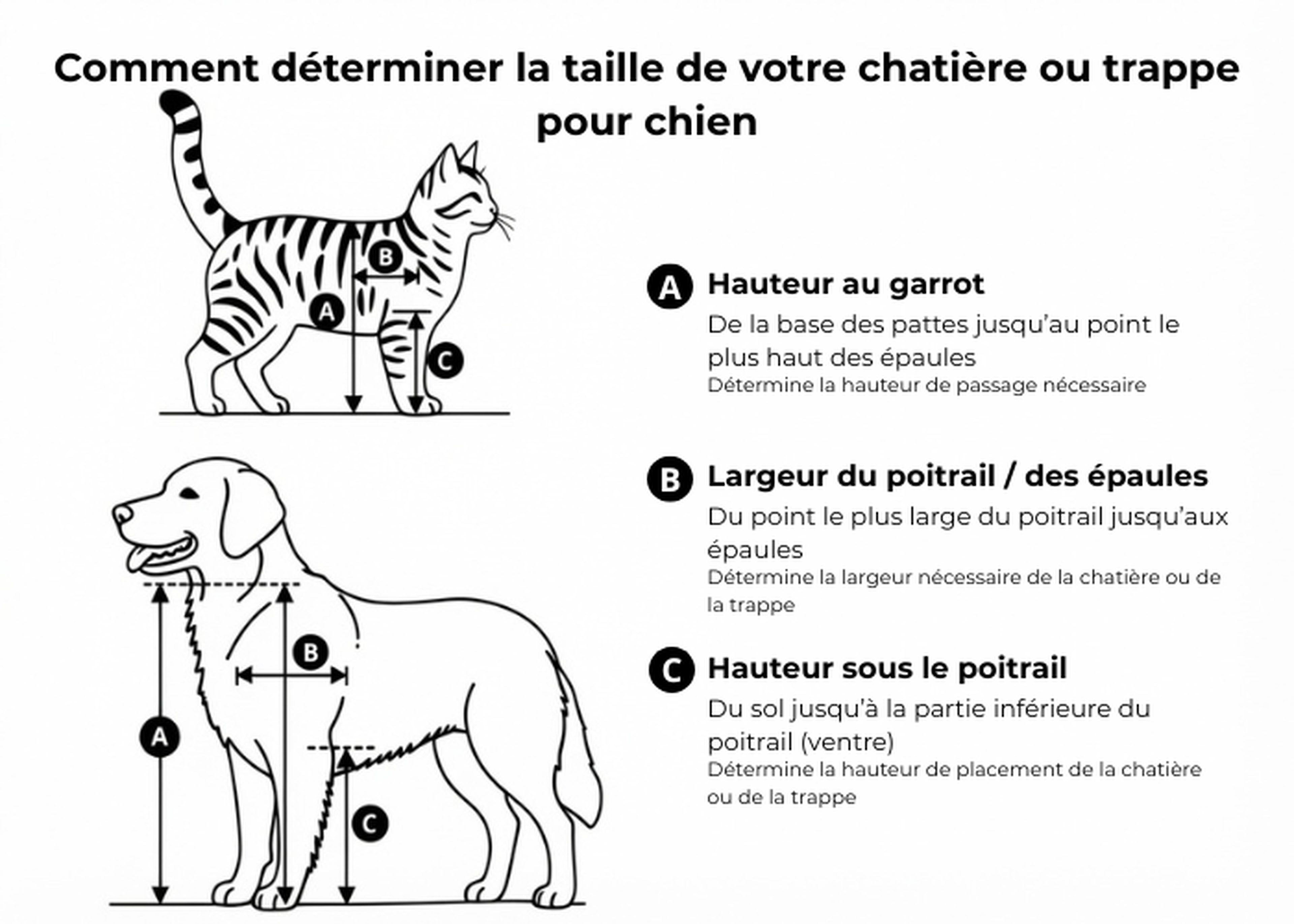 Comment déterminer la taille de votra chatière ou trappe pour chien