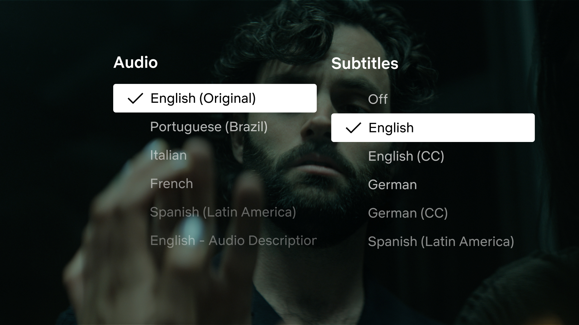 Audio and subtitle settings for Netflix