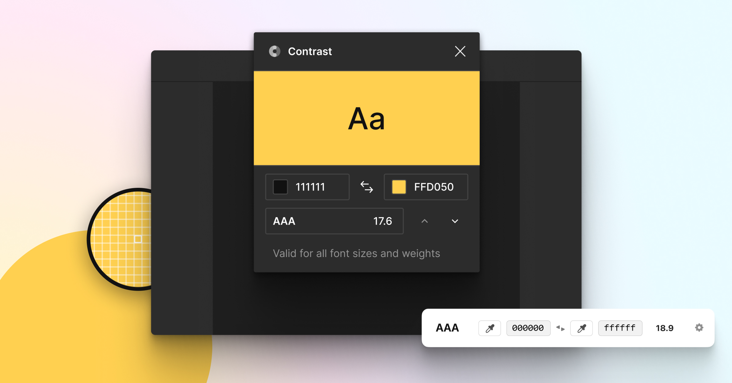 Showing high contrast ration with black fonts on yellow background