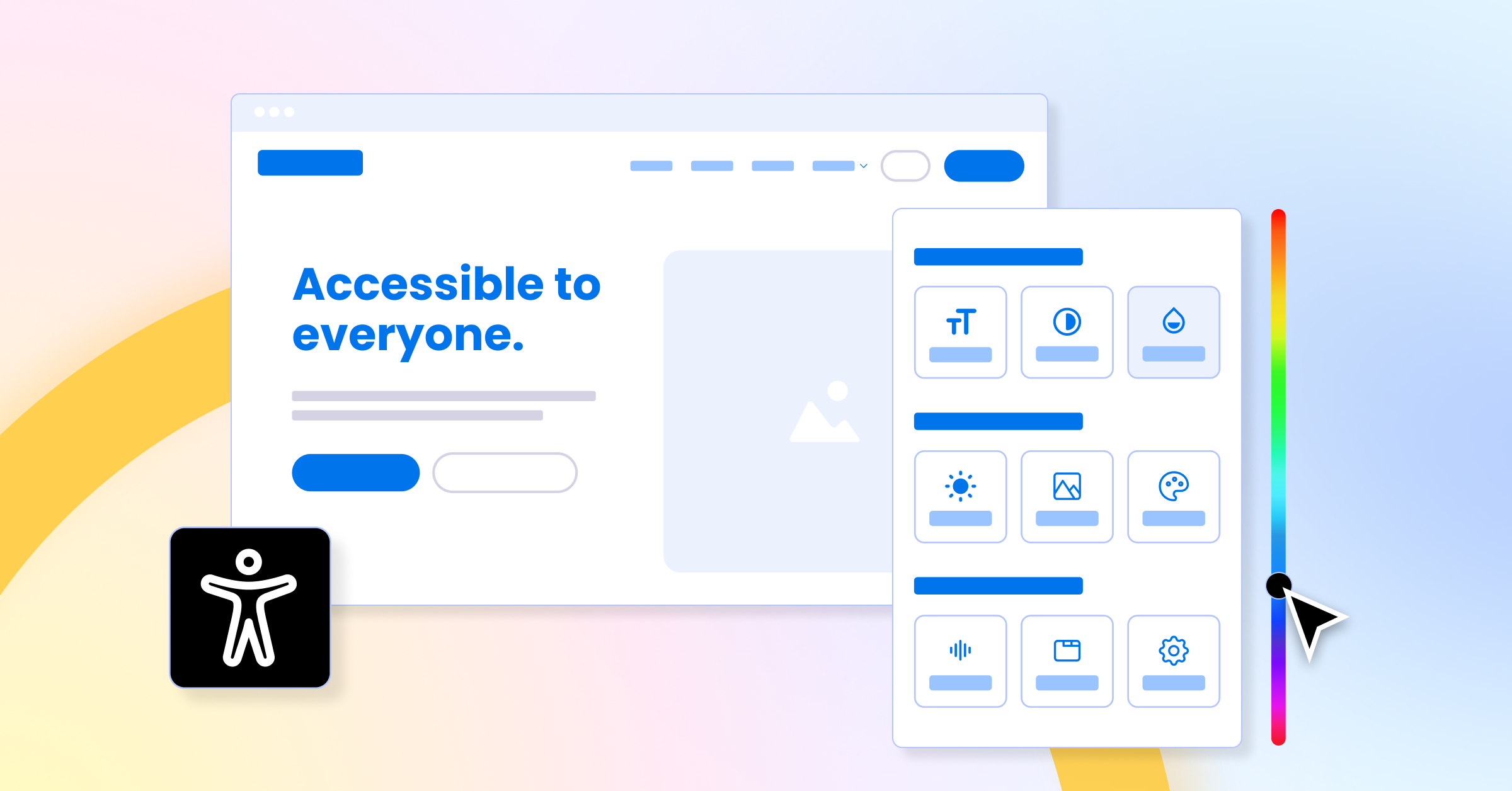 Browser window with the slogan