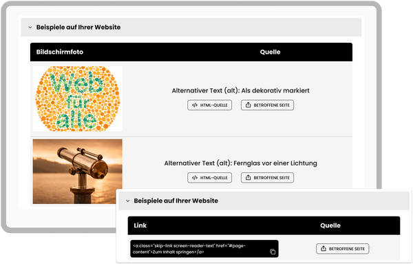 Beispiele mit Alternativtext und Quellcode