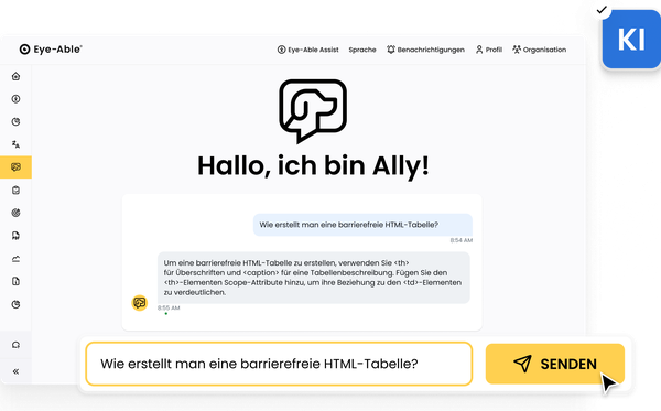 KI-Assistent hilft bei barrierefreiem HTML-Content