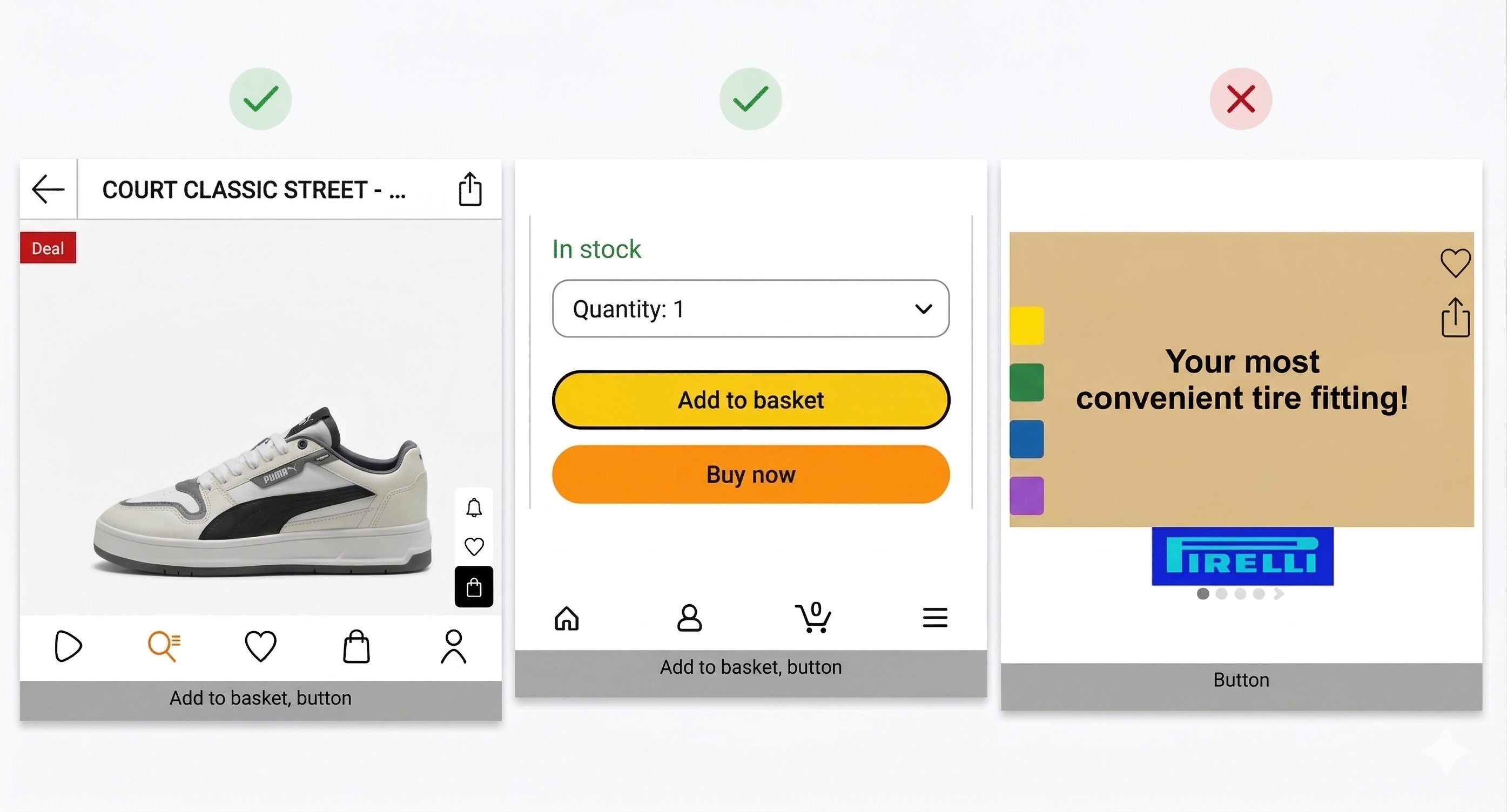 View of accessible and non accessible online shopping