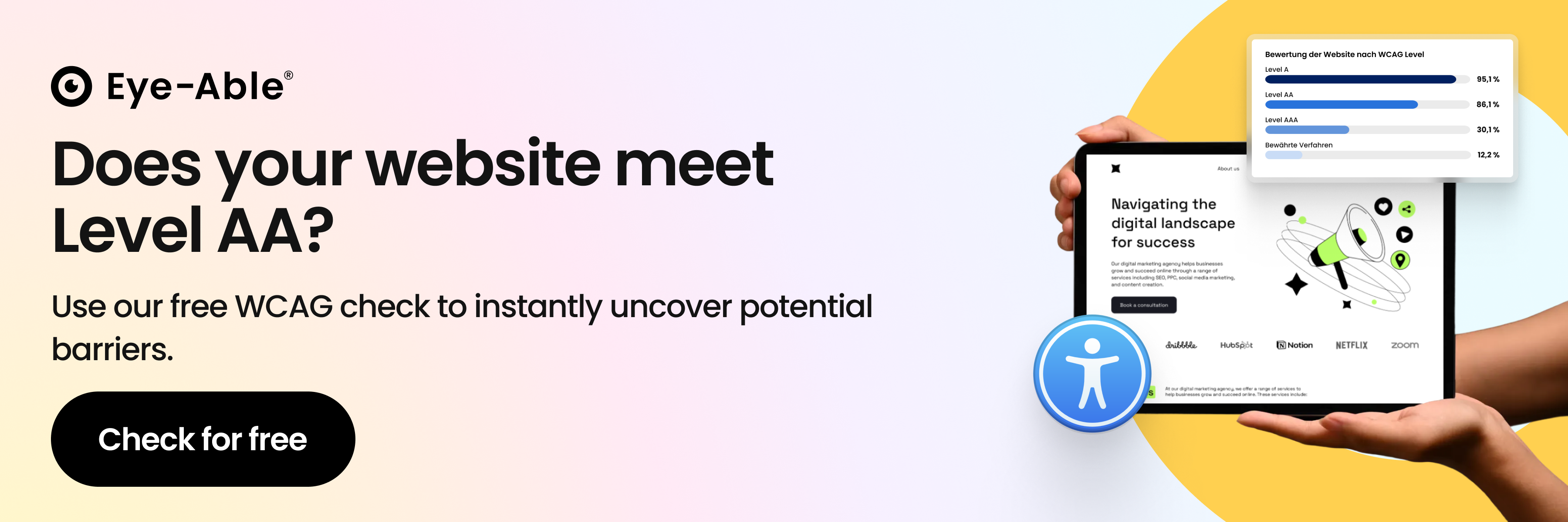 Banner leading to free WCAG check