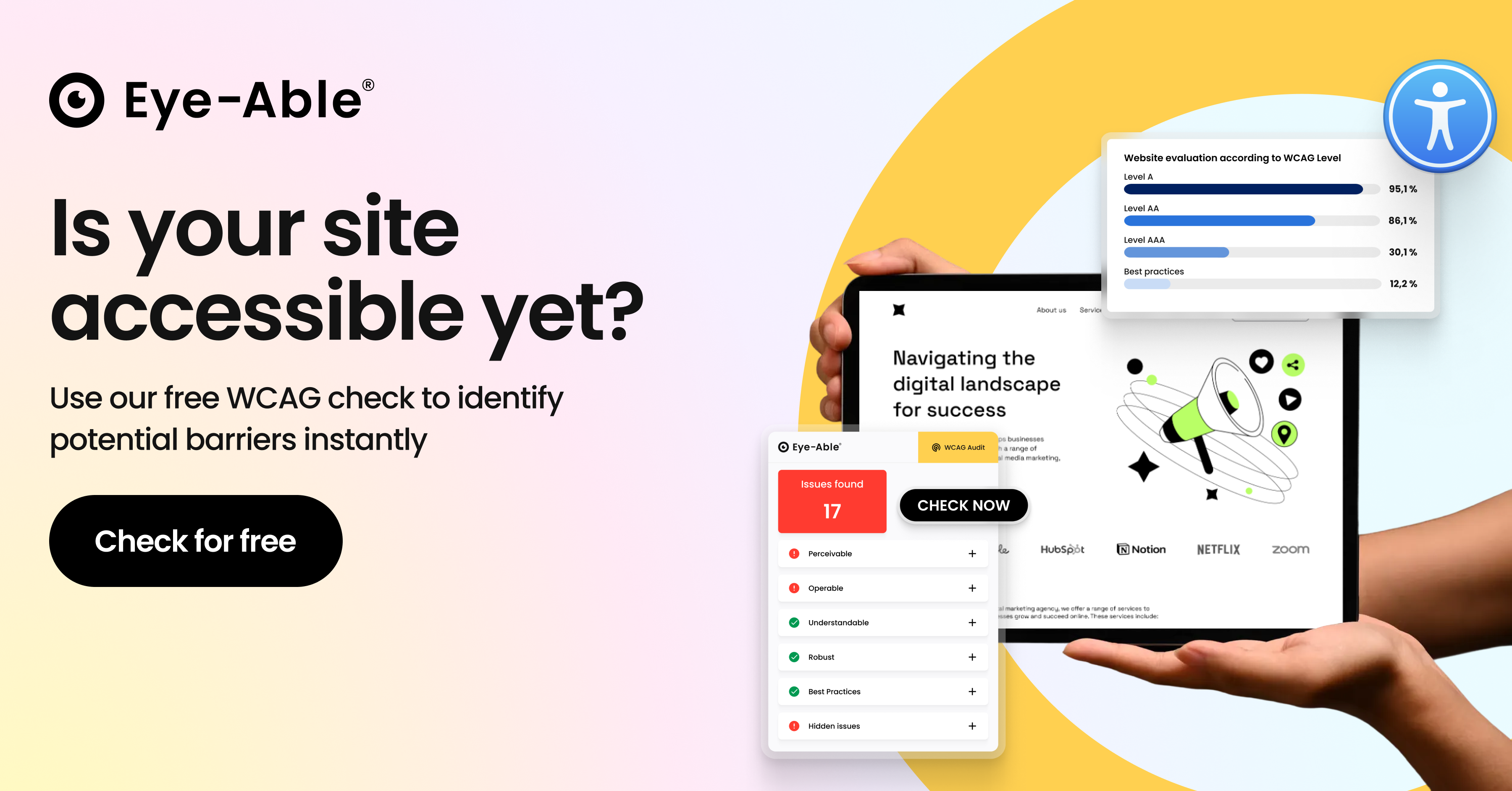 CTA banner leading to a free WCAG website check