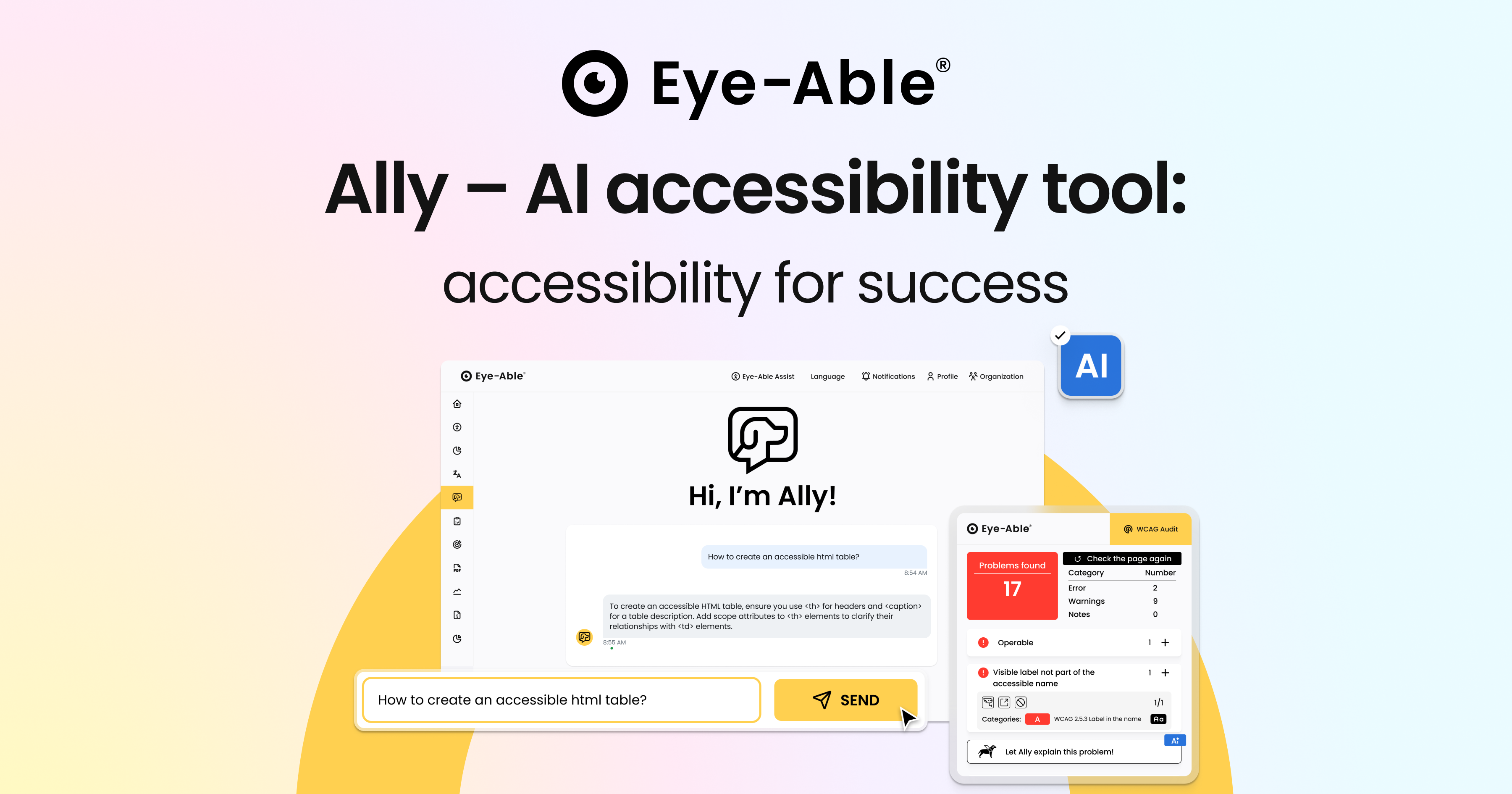 Ally AI assistant for efficient and easy-to-understand accessibility ...