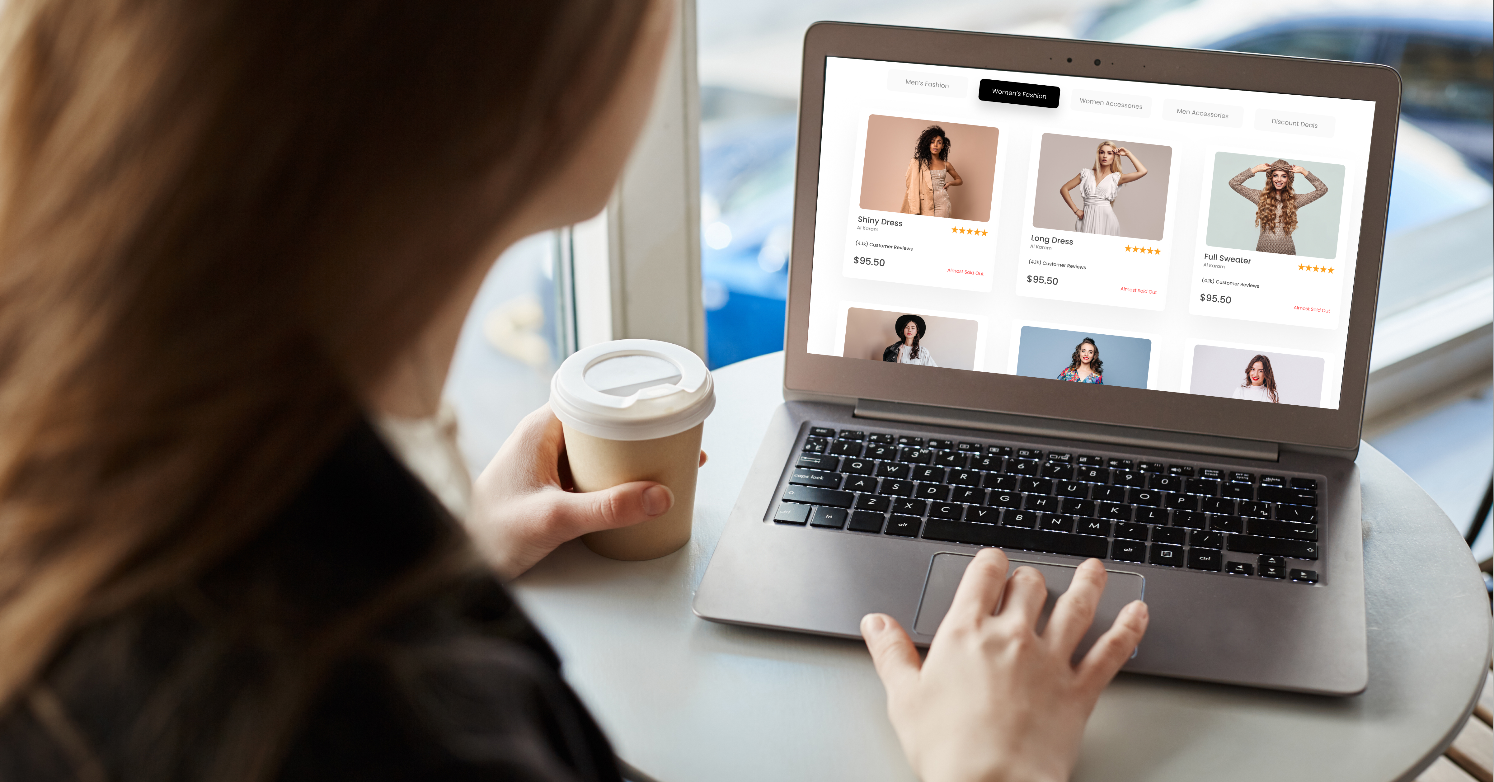 Woman on her laptop doing online shopping.