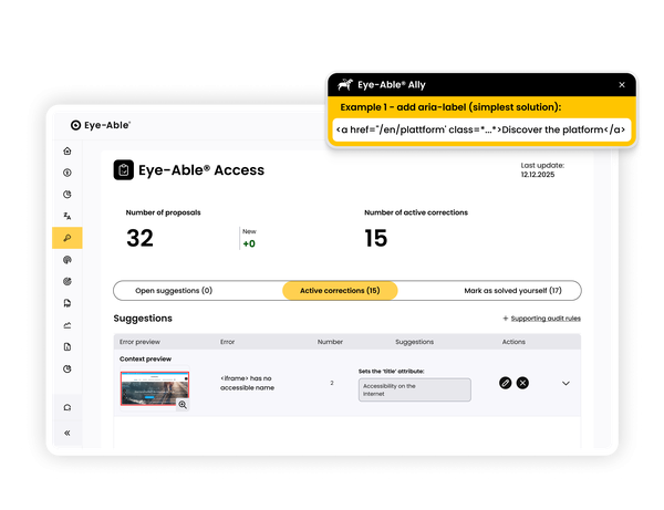 Accessibility analysis with error distribution and problems
