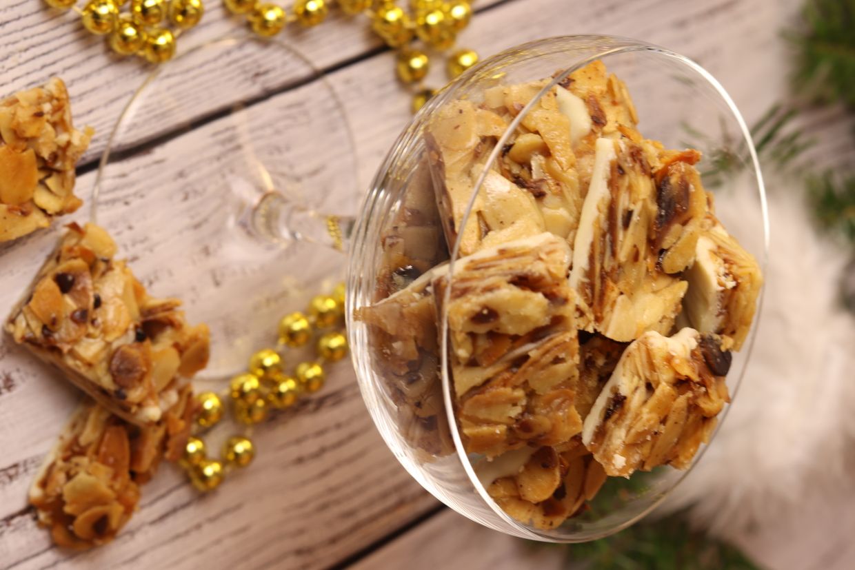 Mandel-Florentiner in Nahaufnahme