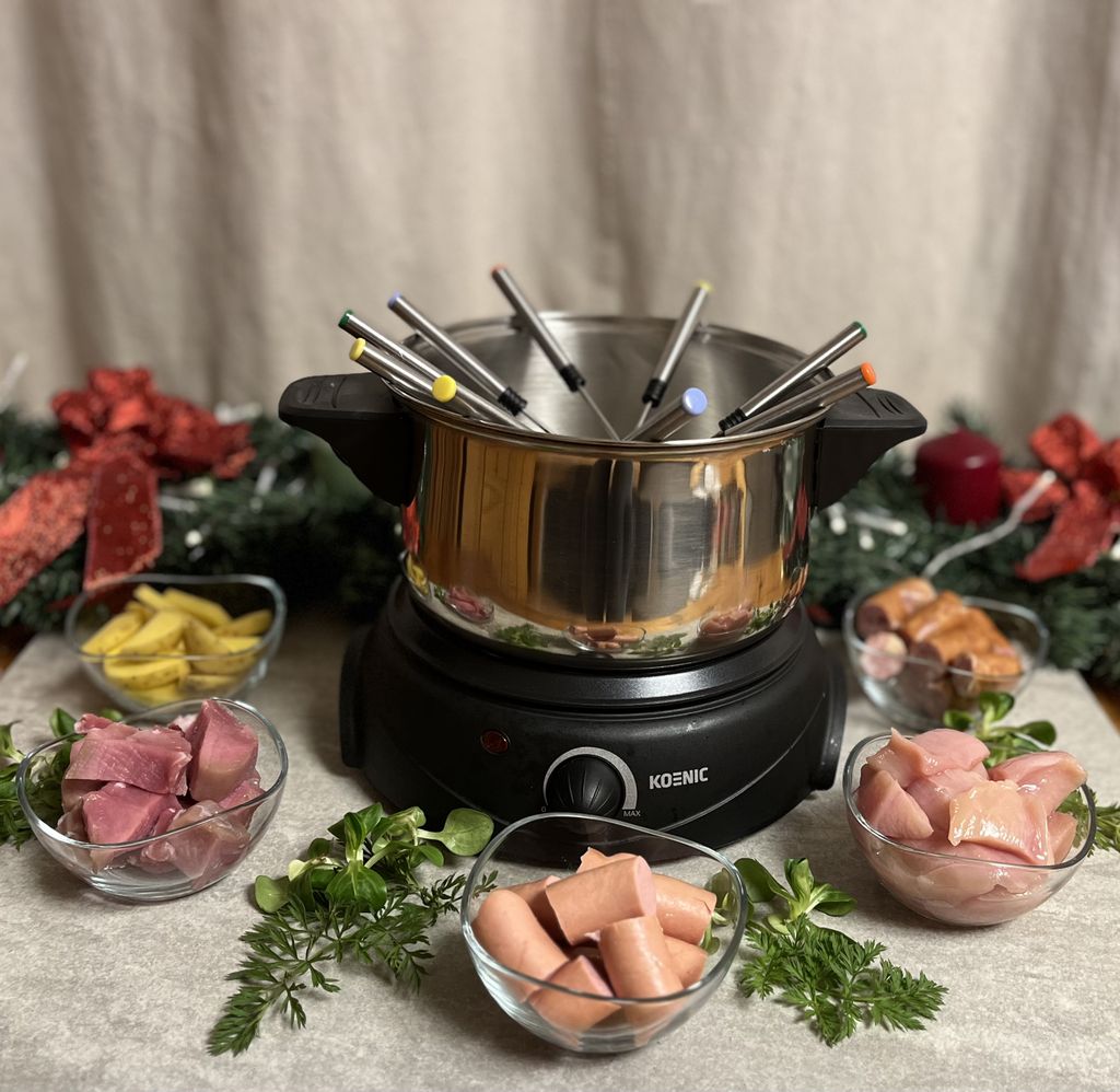 Fondue auf einer Platte