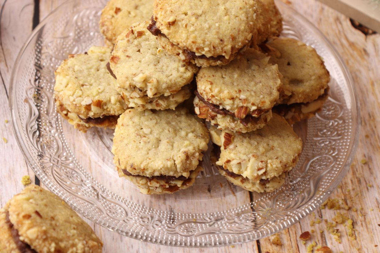 Mandel-Schokotaler II Madel-Schokotaler in Nahaufnahme