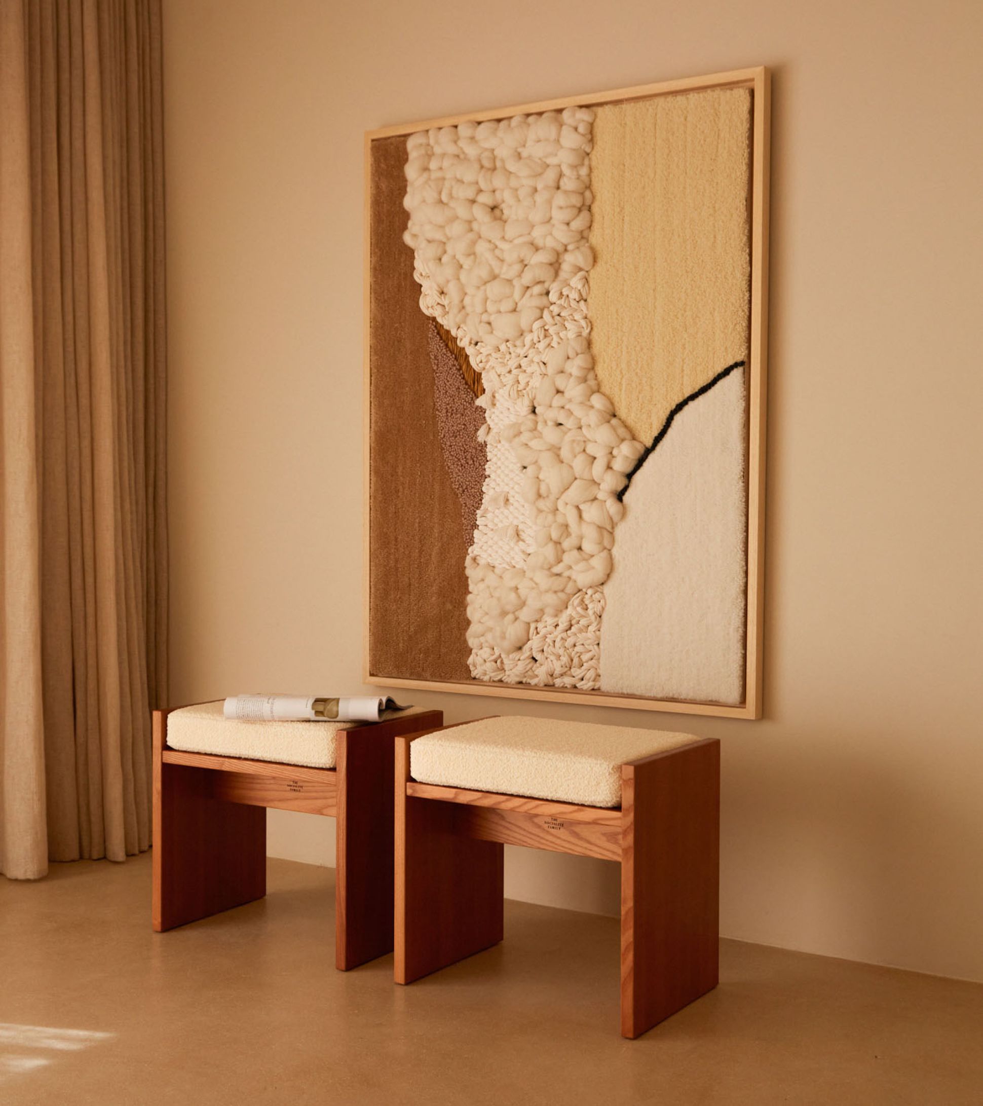 Tabouret chiesa tissu bouclette