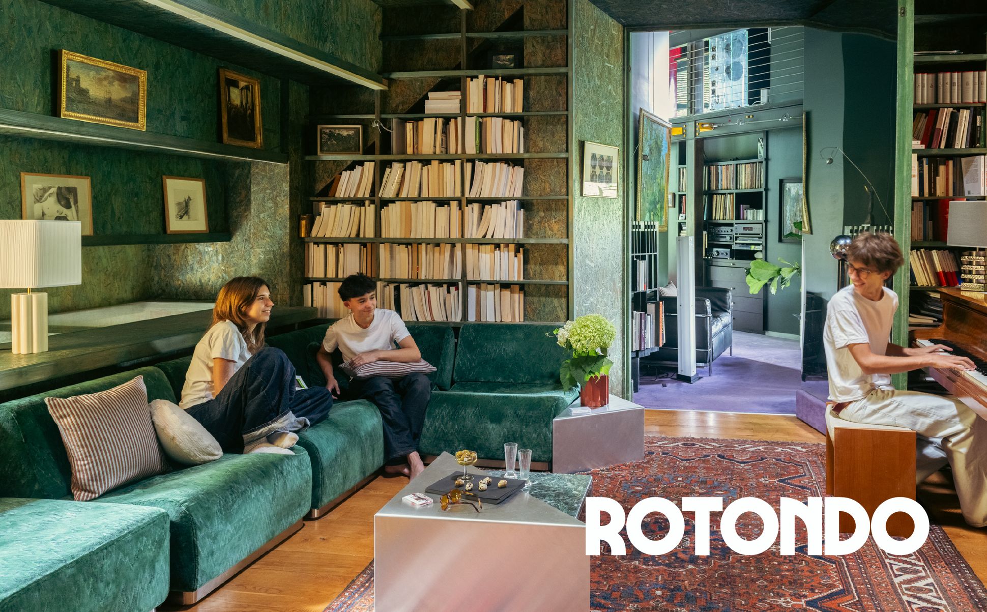 Rotondo salon velours vert