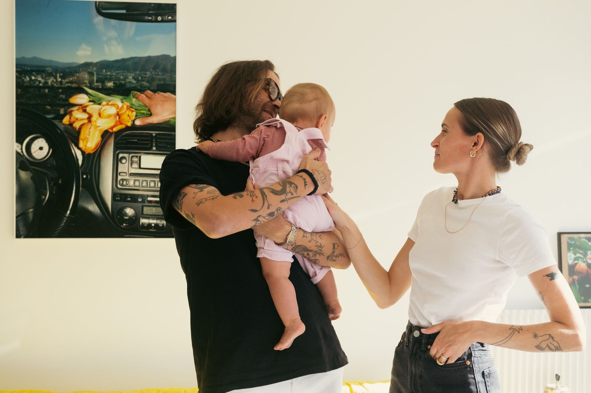 Camille Marchal et Anthony Salomon chez eux à Paris