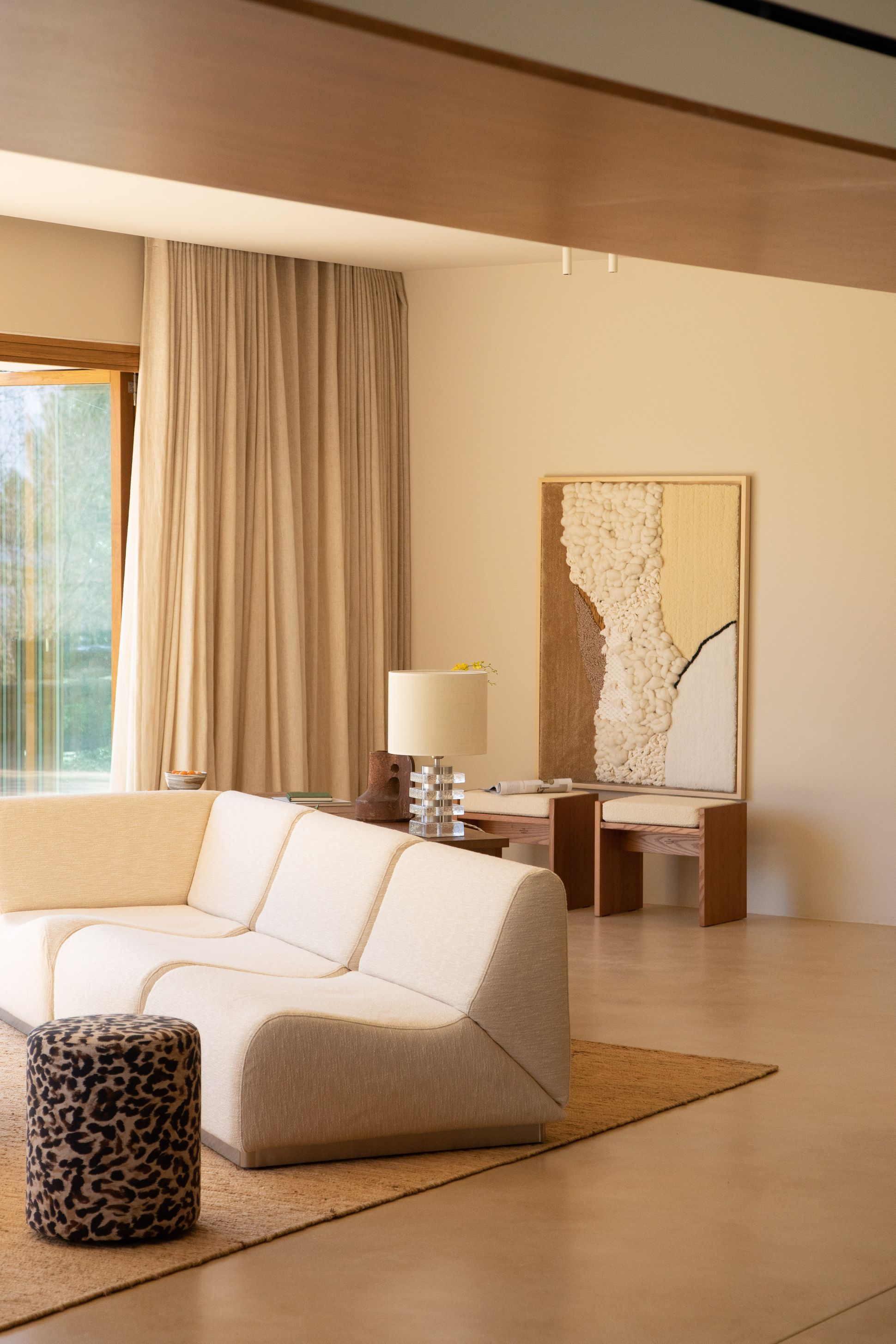 Chauffeuse rotondo tissu tramé