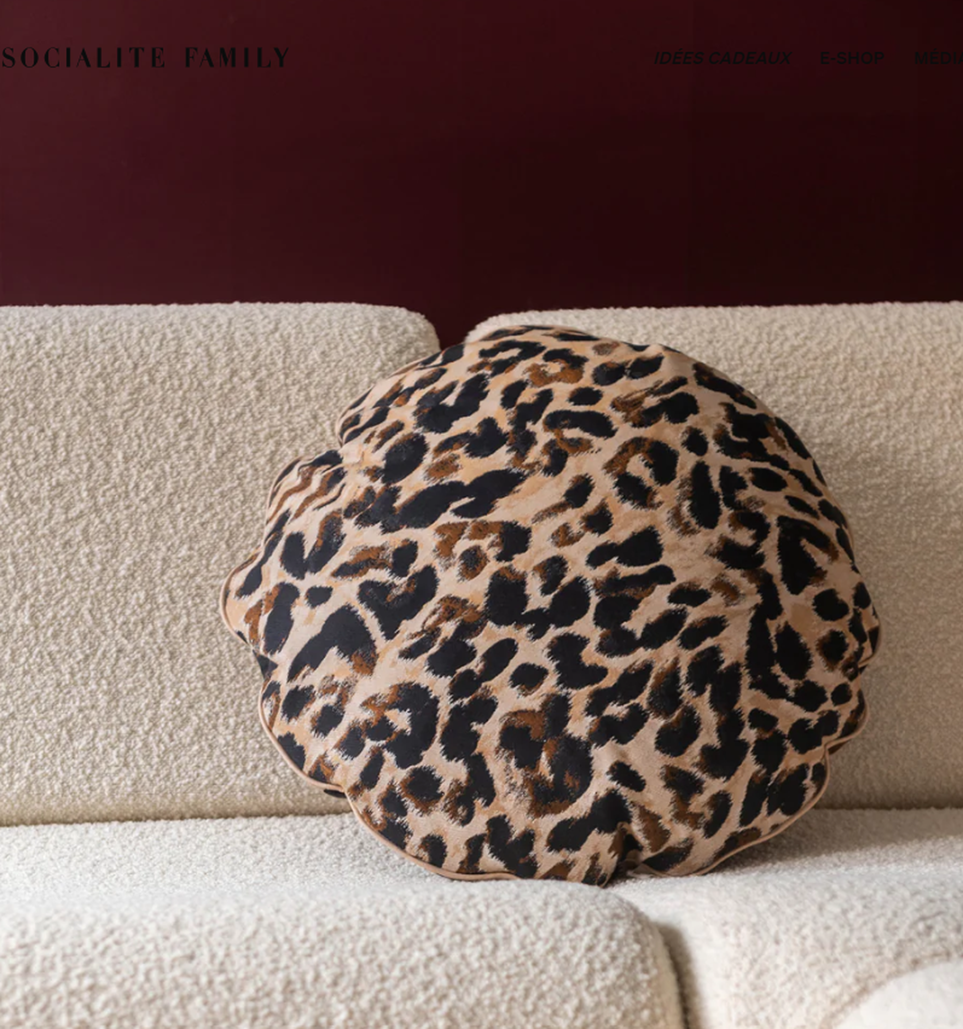 Coussin bomboloni léopard