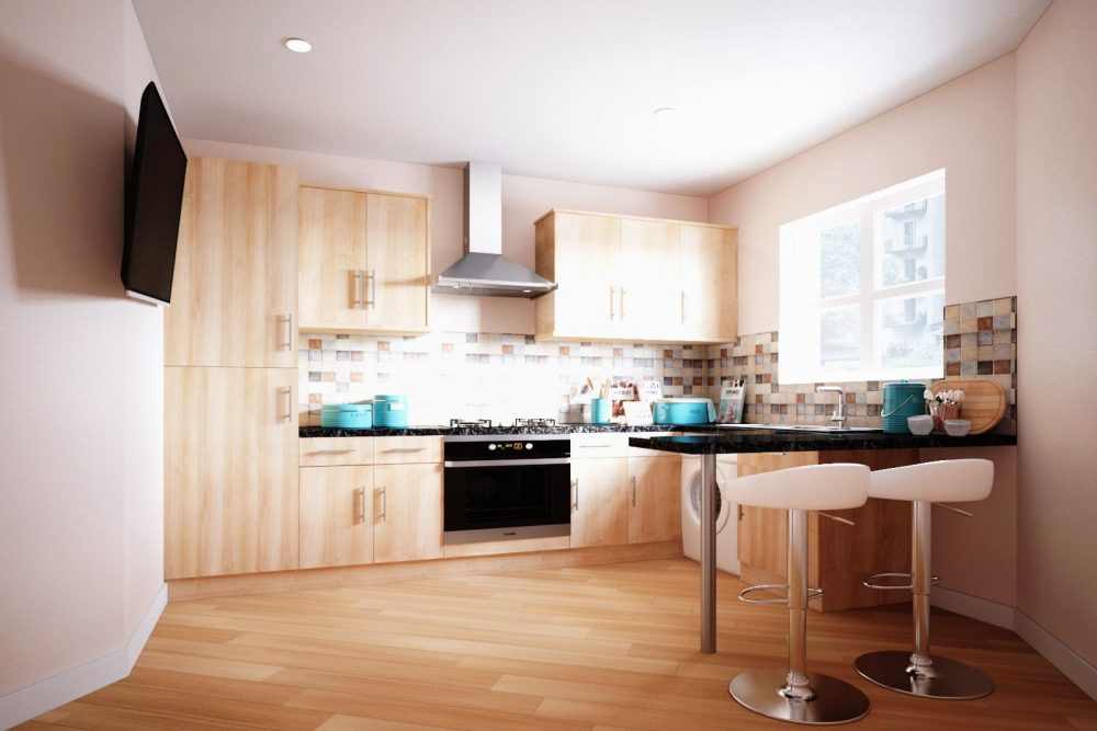 Student accommodation shared kitchen area